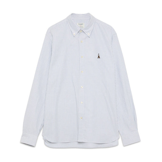 Camicia John Oxford Stripe White Blue