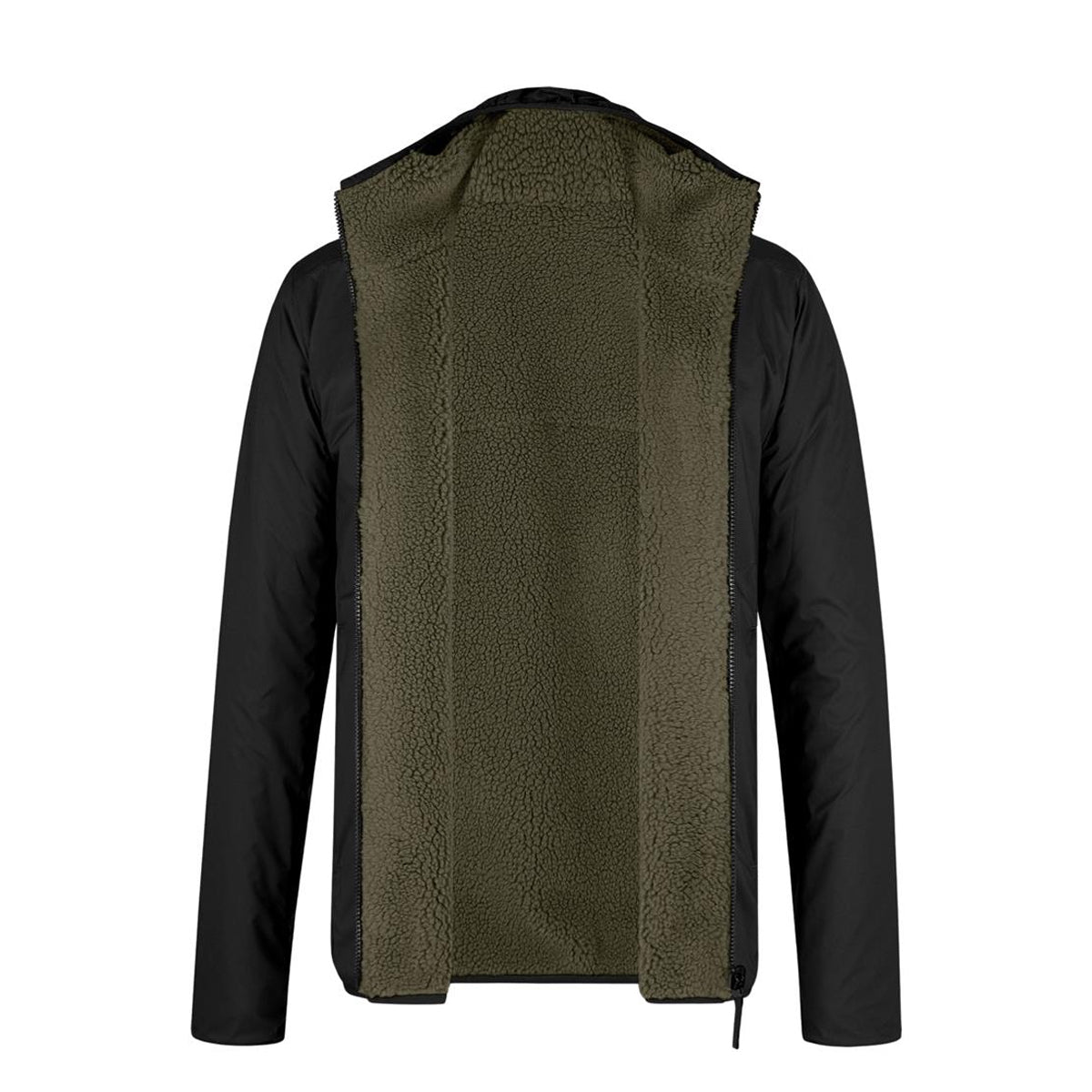 Giacca Sherpa Reversibile Black Verde Salvia