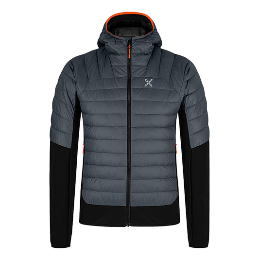 Piumino Peak Hybrid Hooded Piombo Orange