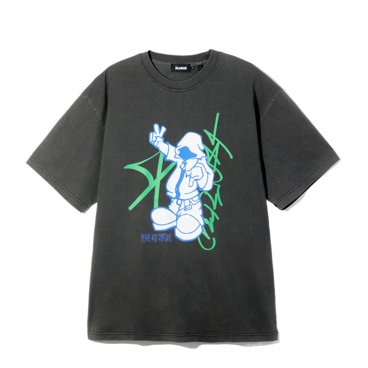 T-Shirt Pigment Dyed Peace and Forune Black