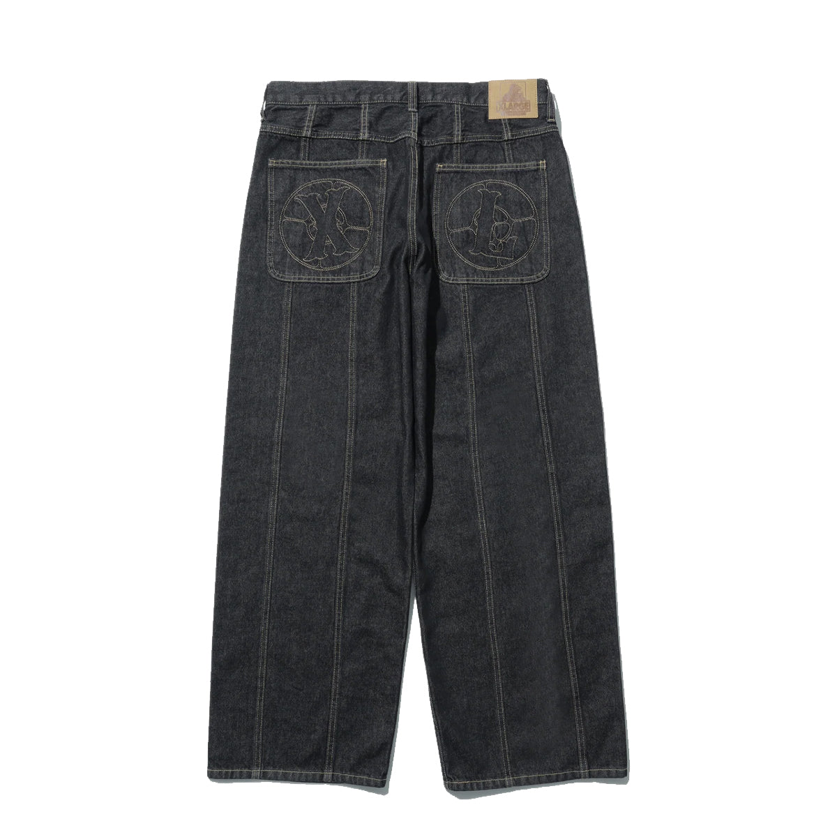 Pantaloni in denim con ricami Black