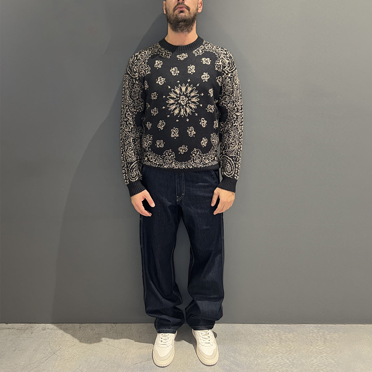 Maglione girocollo Bandana Navy