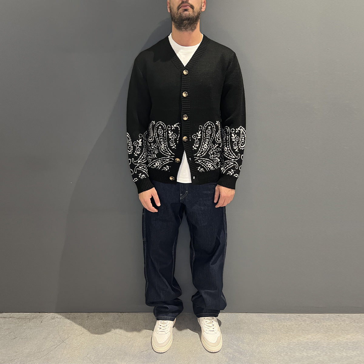 Cardigan Halfdana Black Cream