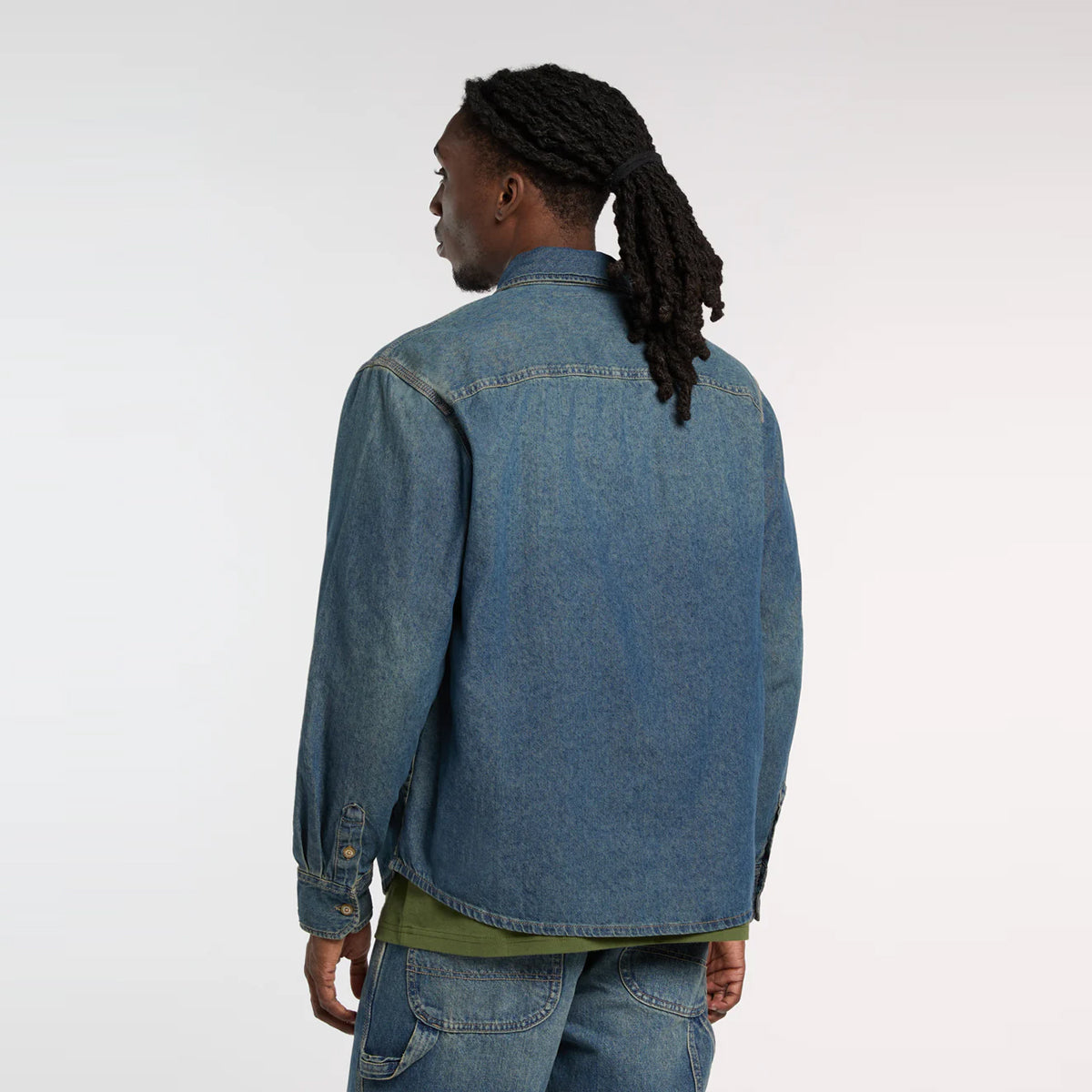 Camicia in denim Khaki Tinted Blue