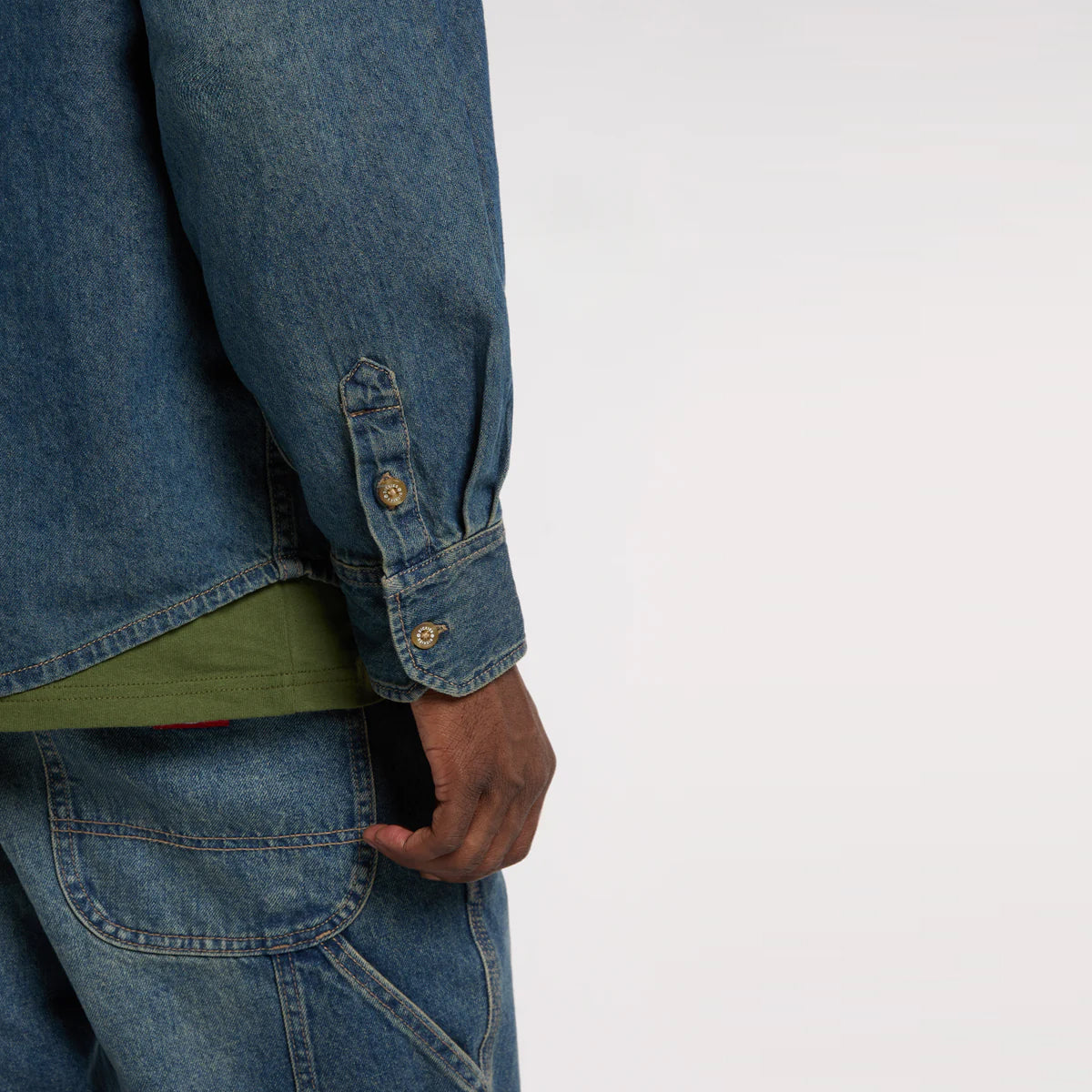 Camicia in denim Khaki Tinted Blue