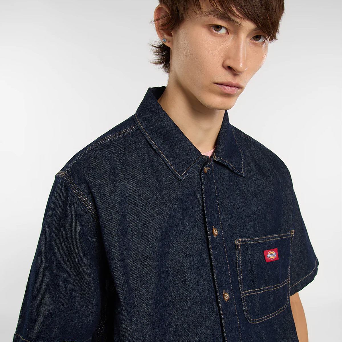Camicia a maniche corte in denim Rinsed
